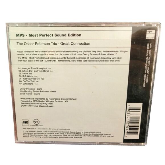 OSCAR PETERSON Trio MPS Most Perfect Sound Edition Great Connection Jazz CD 2005 - Picture 7 of 8